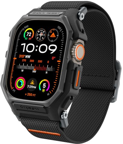 Spigen Funda y Correa Lite Fit Pro Compatible con Apple Watch Ultra 3 / Apple Watch Ultra 2/1 (2023/2022) 49mm - Negro mate