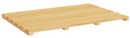 vidaXL Badematte, Wasserbeständig Duschmatte mit erhöhtem Design, Vorleger Matte für Dusche Badezimmer Küche, Baderost Duschmatte Bambusmatte, Bambus 54x36 cm