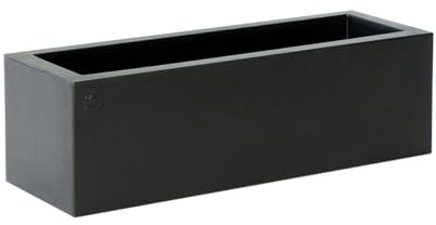 newgarden - Jardinera Rectángular JARA Decorativa para Interior y Exterior Muy Resistente a los Rayos UV. Maceta Larga para Flores y Plantas. Hecha de Polietileno en España (60x20 cm, Negro)