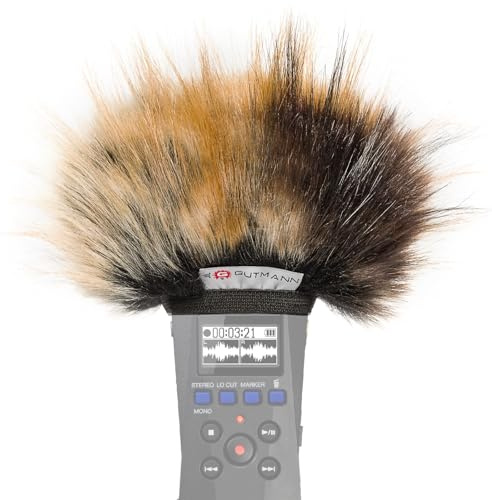 Gutmann Mikrofon Windschutz Fell für Zoom H1essential Premium Edition Tiger mit Innenfutter, Outdoor Handgefertigt in Deutschland