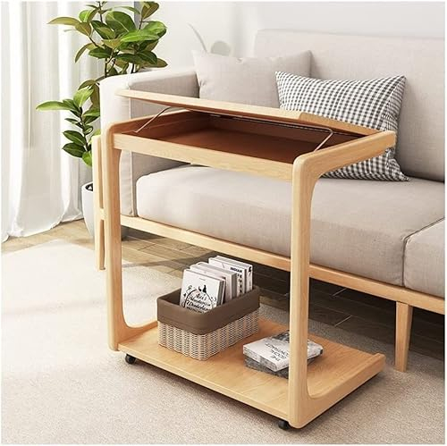 ZWDCVFGK Stehpult Massivholz Beweglicher Überbetttisch Klappbarer Stauraum Sofa Nachttisch Beweglicher Arbeits- Schlafzimmer- Wohnzimmer Mobiler Laptoptisch Tragbarer Kleiner Laptop-Schreibtisch