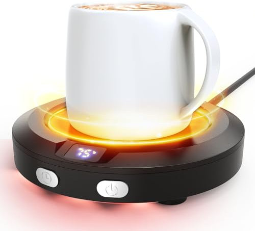 Accwork Mini Calentador de Taza Café, Calentador de Bebidas Calienta Leche, Té con 3 Modos de Temperatura, 2-12H Apagado Automático, Calentador de Café para Oficina, Hogar
