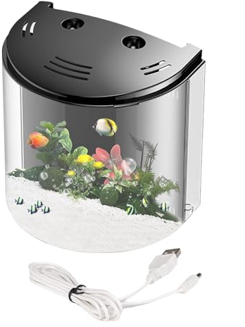Kleines Aquarium, kleines Aquarium, Desktop-Fischtank, kompaktes Aquarium, Nano-Fischtank, kleines Glas-Fischtank, Betta-Fischtank, kleines Fischglas, kleines Acryl-Fischtank, kleine tropische