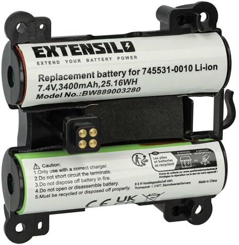 EXTENSILO 1x Akku kompatibel mit Bose 071478, 078068 Lautsprecher Boxen Speaker (3400 mAh, 7,4 V, Li-Ion)