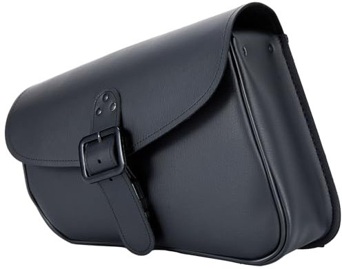 Dream Apparel Motorcycle Swingarm Bag with Black Synthetic Leather, Swing Arm Saddlebag for Sportster Street Rebel 300 500 Dual Shock Models, Adjustable Strap