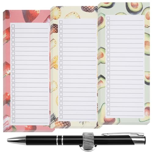 PetGlimmer 3 Pièce Bloc Note Frigo Magnetique avec 1 Porte-Stylo Magnétique