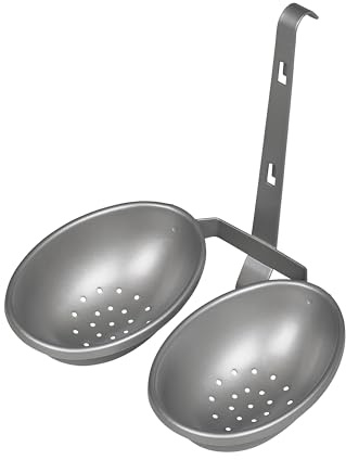 Tala Non-Stick Double Egg Poacher, Hangs on Pan Edge, Poaches Two Eggs at Once, Easy Clean, Drainage Holes for Water Removal, Non-Stick Egg Poaching Cups