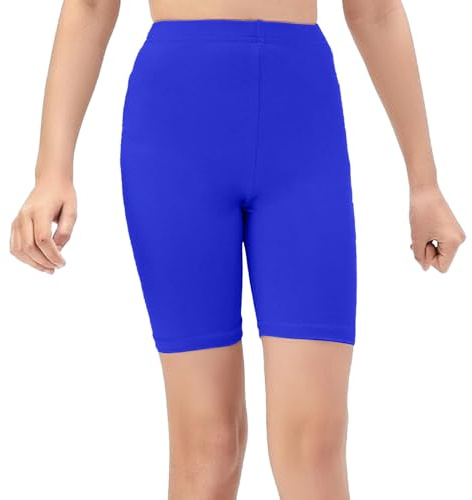 NetSetUK Girls Kids Cycling Shorts Plain Strechy Sports Dance School P.E Gym Summer Girls' Shorts Pants for Activewear Royal Blue
