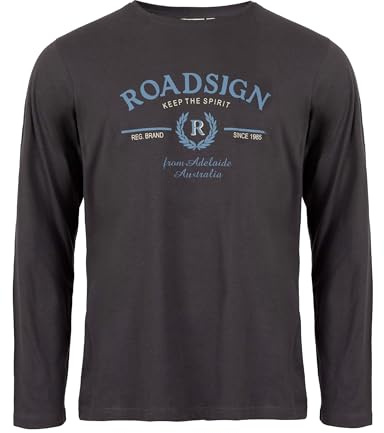ROADSIGN australia Herren Langarmshirt Printshirt mit Outdoor-Vibes für entspannte Herbstabenteuer anthrazit, 2XL