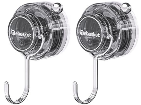 BUBEFSKD 2 Ganci a ventosa trasparenti con morsetti, accessori alla moda, portatili, per la casa, il bagno, finestre e display per l'uso quotidiano, gancio a ventosa