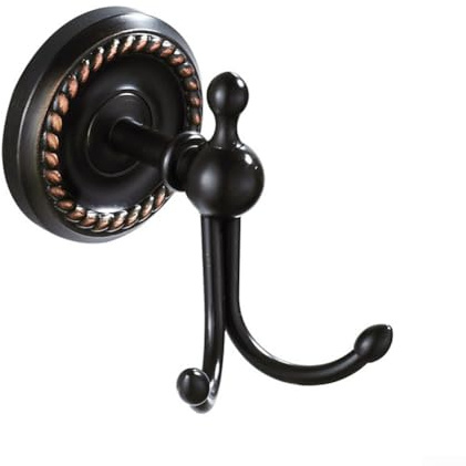 Jonikuper Messing Wandhaken für Bad und Küche, Schwarz Bronze Finish Handtuch Kleiderhaken, 10cm Antik Stil Kleiderhaken mit Schrauben enthalten, für