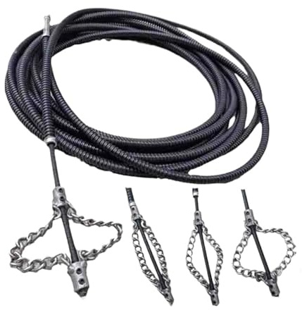 Herramienta especial for dragado de alcantarillado eléctrico de 1 a 5 metros, artefacto for dragado de cadena sólida, resorte for dragado de tuberías bloqueadas por contaminación por aceite.(3 Meter)