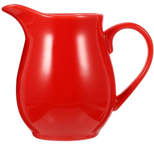 Generic Ceramic Red Sauce Boat Gravy Pitcher with Saucer Sauce Dispenser Porcelain Gravy Container for Restaurant and Home Use