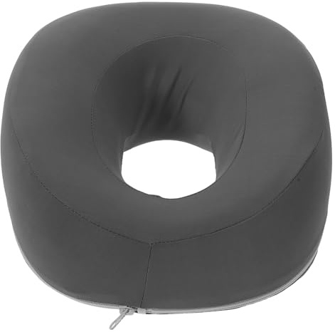 Cojín Facial para Cama de Masaje, Almohada Boca Abajo Gris Oscuro | Tela y Esponja, Aplicación Estable y Versátil, Uso en Faciales y Hogar