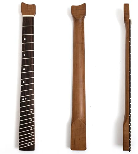 Headless E-Gitarrenhals, 24 Bünde, Multiskala, gefächerter Bund, gerösteter Ahornhals mit Palisander-Griffbrett, Speichenrad, Halsstab, Satin-Finish für Strandberg-Stil Gitarre und die meisten