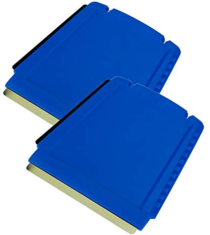Grattoir pare Brise Voiture - rapide, facile et efficace - [ Lot de 2 ] Murska 4 en 1 Raclette pare Brise Voiture - lame en laiton - Premium HIPS - Gratte pare Brise Voiture de Finlande Bleu