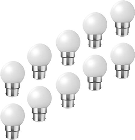 HUAMu Ampoules baïonnette B22 - Paquet de 10 ampoule LED Feston 2 W (équivalent 20W), ampoule écoénergétique écoénergétique colorée blanc chaud, petites ampoules de Noël BC Cap
