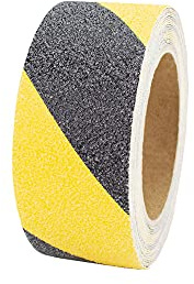 AnTina TAPES® Antirutsch Klebeband Streifen 50mm x 6m, gelb-schwarz | Rutschfest, für Innen- & Außenbereiche, stark selbstklebend, PVC mit zertifiziertem Antirutschbelag, Sicherheitsband
