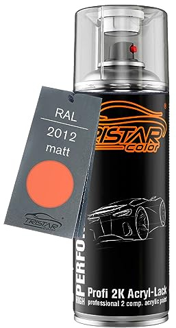TRISTARcolor RAL 2012 Lachsorange matt 2K-Acryl-Lack Spraydose | Sprühdose 400 ml, schnelltrocknend