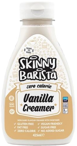 Skinny Food Co Vanilla Coffee Creamer 425ml - Liquid Coffee Creamer Non-Dairy, Vegan, Fat-Free - Skinny Creamer Sugar Free - For Coffee, Tea, Smoothies, Porridge
