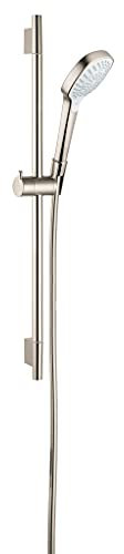 Hansgrohe Croma Select E 33.0 cm Handbrause mit Gleitstange und Schlauch in Nickel gebürstet, 04790820