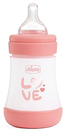 Chicco Perfect 5 Flacone Anti-Colic Flacone da 150 ml, Flusso Lento, 0+, Ciuccio in silicone, 150 ml con sistema Intui-Flow