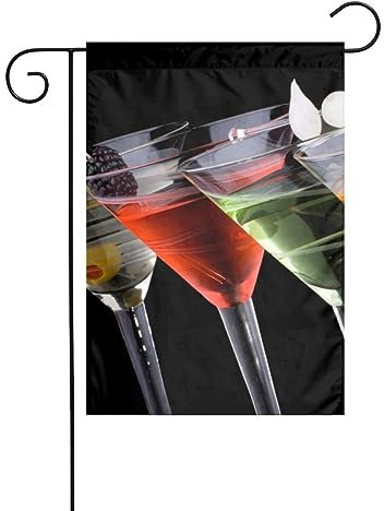 Martini Drink Drapeau de jardin double face 30 x 45 cm Drapeau de maison Drapeau de jardin Décoration extérieure