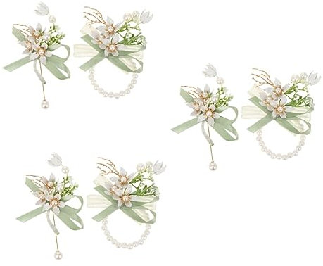 Warmhm 6stücke Hochzeits-corsage Für Brautjungfern Teiliges Handgelenk Und Ansteckblumen Geeignet Für Hochzeiten Partys Und Besondere Anlässe Elegantes Design Schönen Farben