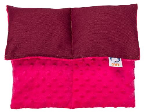 Sensory Owl Coussin Lesté Coussin Pondéré pour Genoux Thérapeutique en Coton Tissu Minky pour Enfants Adultes Réduction du Stress 30 x 40 cm 2 kg Rouge Cerise