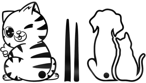 Reflektierende Autoaufkleber Katze, 2 Stück Wandtattoos Nette Kitty Katze Auto Scheibenwischer Kunst Aufkleber Dekor Schöne Tier Katze Wandbild Kunst Aufkleber Für Autofenster Loptop Dekoration