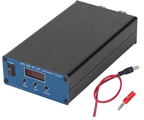 XTevu 1.8‑50MHz 200W Micro Sintonizador de Antena Automático de Onda Corta 10‑15VDC Diodo Emisor de Luz Orgánico Mini Ante Displays Sintonizador con Carcasa de Metal