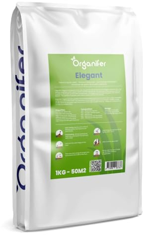 Organifer Césped Sombreado Semillas – Elegante - Hierba Tolva Sombra - Césped de Sombra densa - Césped de reparación de césped - Jardín Sombra - Centeno Inglés - Nak-Certificado (1 kg)