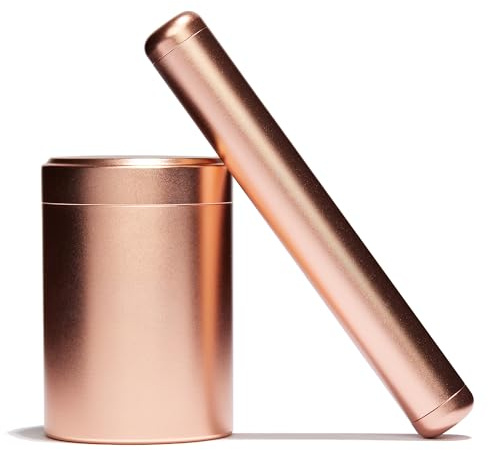 Metall Joint Case & Dose | geruchsdichte Aufbewahrung für unterwegs | EDC | Joint Tube Safe Case Box Kräuter Stash Hosentasche (Roségold)