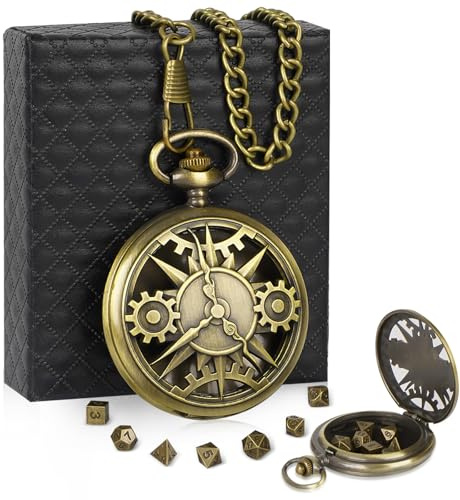 Dés Jdr, 7 Pièces Mini Jeu de Dés DND, Dés Polyédriques en Métal Jeux de Table Jeux de Role Donjons et Dragons D&D Dice DND RPG dés MTG D4 D6 D8 D10 D12 D20 D%, avec Coque de Montre de Poche