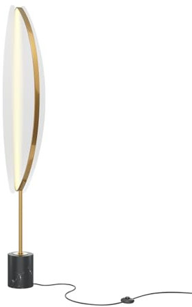 LED Stehlampe Aluminium dimmbar 158 cm hoch in Messing warmweißes Licht 3000 K 1980 lm Modernes Design Stehleuchte Wohnzimmer