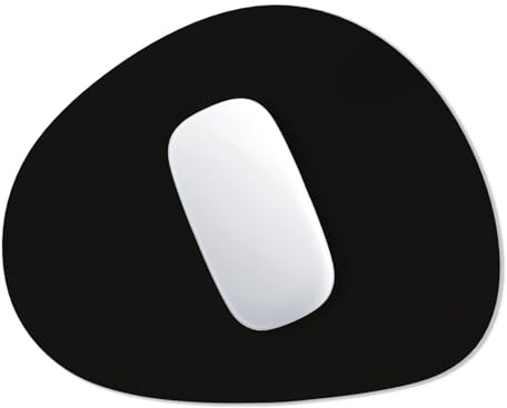 Hsurbtra Mauspad, hochwertig, strukturiert, klein, oval, 21,6 x 18,1 cm, schwarz, dick, 3 mm, rutschfest, wasserdicht, Gummi, hübsch, niedliche Computermatte für Büro, Zuhause, Gaming, Laptop, Herren