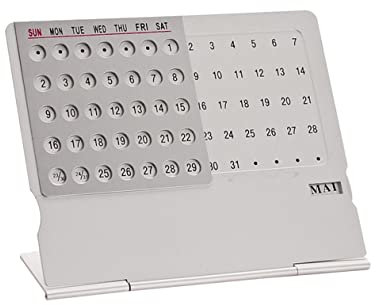 Tofficu Mini Aluminium Tischkalender Ultra-dünner Langlebiger Metall Kalender Für Schreibtisch Und Büro Wiederverwendbar Kompakt Leicht Und Praktischer Terminkalender Für Zuhause Und Arbei