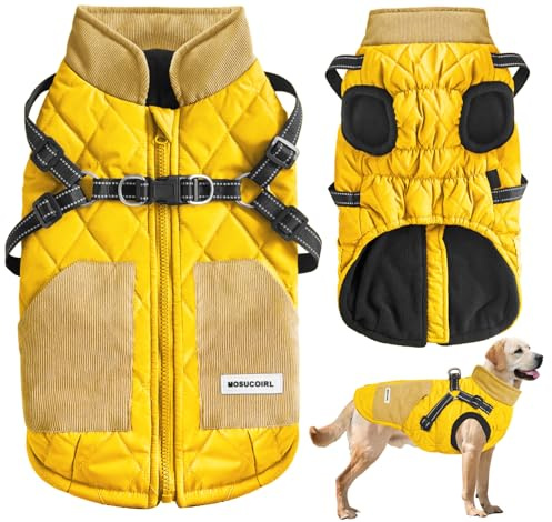 Mosucoirl Warmer Hundemantel, Haustierkleidung, wasserdicht, reflektierend, für den Winter, kaltes Wetter, gemütliche Schneejacken, Weste für kleine, mittelgroße und große Hunde, Welpen