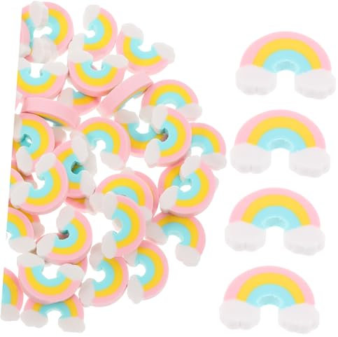 DIYEAH 50stücke Süße Mini-radiergummis in Regenbogenfarben Tragbare Miniatur-radiergummis Für Bleistiftzeichnungen Vielseitige Für Künstler Und Schüler