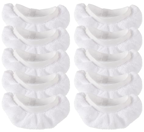 Dampfwischer-Pads für Handdampfreiniger – kompatibel mit Wagner Spraytech Steam Shot Comforday PurSteam usw – universelles wiederverwendbares waschbares Dampftuch-Zubehör – 10 Stück
