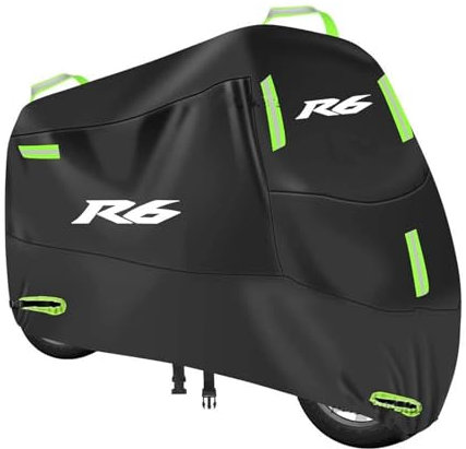MARCAI Funda para Motocicleta para YA&MAHA YZFR6 YZF R6 Cubierta De Motocicleta Impermeable Al Aire Libre Lluvia Cubiertas Protectoras A Prueba De Polvo(XXXXL for 250cm)