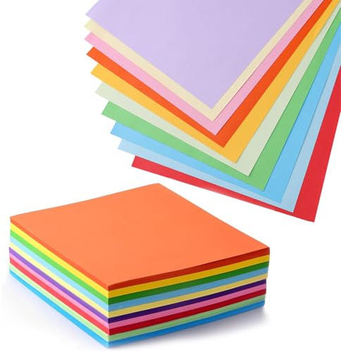 100 Sheets A4 Coloured Paper,70gsm Handmade Origami Vibrant Colors for DIY Arts, Crafts and Origami (10 Colours)