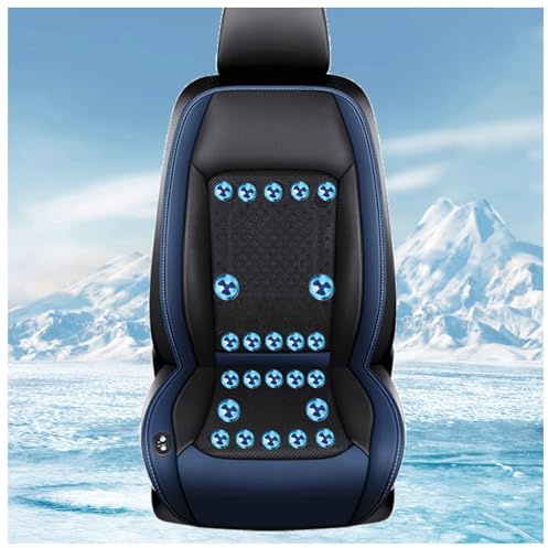 CUCUKAKA Siège Ventilé, 12v/24v avec 24 Ventilateurs, 3 Vitesses Réglables de Vent Housse De Siège Rafraîchissante Housses De Siège Ventilées pour Voitures, SUV, camions,Blue-12V