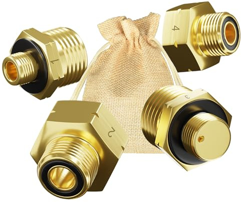 DACKZZM Gasadapter set Europa gasflaskor adapter för anslutning av tryckregulatorer till Europa, gasflaskor mässing gas-anslutning adapter