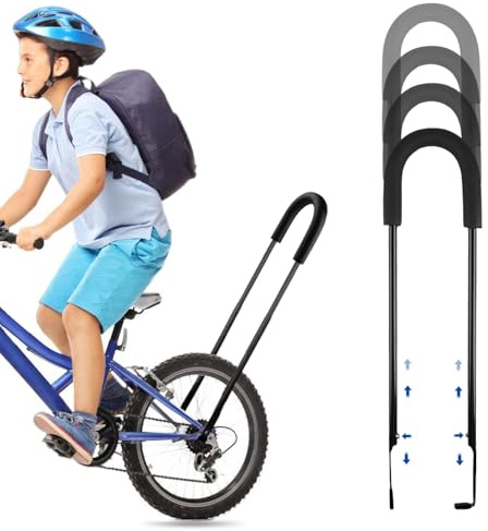 Maniglia per Allenamento Bici, Barra Di Spinta per Equilibrio, Barra di Spinta per Bicicletta per Bambini Supporto Stabile per Imparare a Pedalare Senza Rotelle Impugnatura Comoda Regolabile Facile