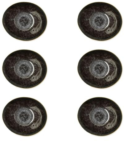 Bidasoa Set de 6 boles Elite de porcelana 16,5 x 14 x 7,7 cm | Marrón, Porcelana, forma ovalada, acabado brillo, 16,5 x 14 x 7,7 cm, 6 piezas, apilable, apto para microondas