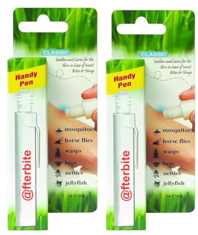 2xAfterBite Classic - Insect Bite Relief Handy Pen - 14ml 2 Pack | Fast Itch & Sting Relief for Mosquito, Midge, Wasp & Bug Bites | Travel-Friendly First Aid Treatment