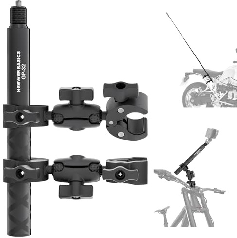 NEEWER BASICS Motorcykelmonteringsutrustning, osynlig Selfie-pinne för cykelstyre, kompatibel med Insta360 DJI OSMO 360 Pocket 3 Actionkamera för POV-videoinspelning, GP-32