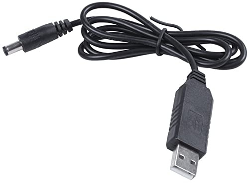 Lafeier Cavo di alimentazione da 5 V a CC 12 V, 2,1 mm x 5,5 mm, connettore jack maschio, USB, 1 m