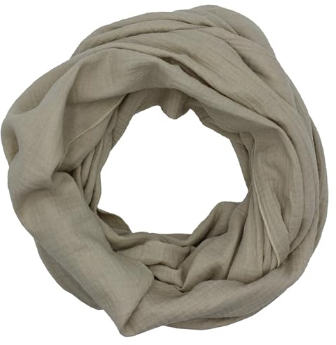 Musselin Loop Schal Schlauchschal 100% feine Baumwolle Damenhalstuch Halstuch Damen Frauen Frühling Herbst ca.160 x 70 cm